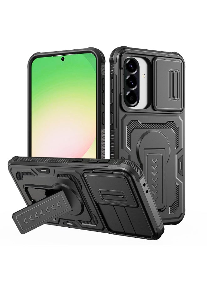 Case Cover Shock resistant  Kickstand CamShield TPU + PC Compatible with  Samsung Galaxy A56 / A36 (Black) - Image 1