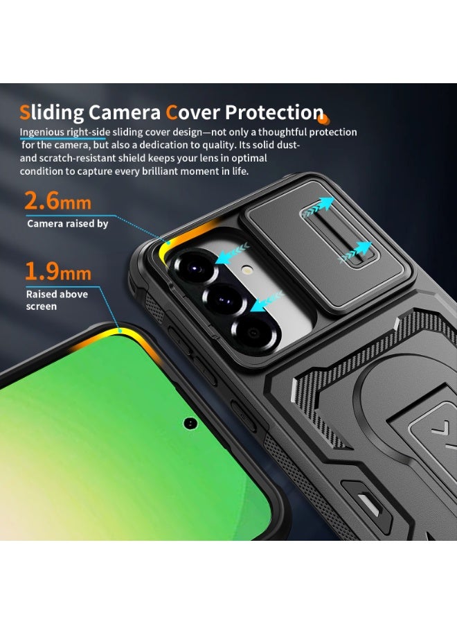 Case Cover Shock resistant  Kickstand CamShield TPU + PC Compatible with  Samsung Galaxy A56 / A36 (Black) - Image 5