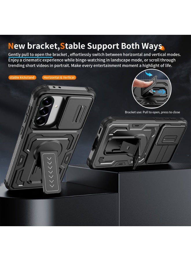 Case Cover Shock resistant  Kickstand CamShield TPU + PC Compatible with  Samsung Galaxy A56 / A36 (Black) - Image 4
