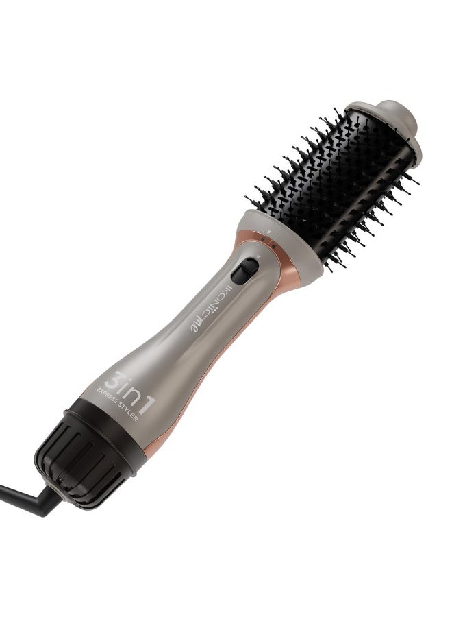 Ikonic 3-in-1 Express Styler, Grey , 1200W Hot Air Brush & Volumizer Blow Dryer for Women, Ceramic Titanium Tourmaline Coating, Innovative Airflow Vents, Mixed Styling Bristles,All Hair Type - Image 2