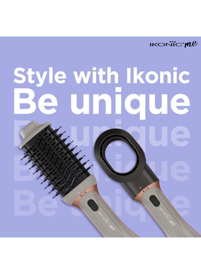 Ikonic 3-in-1 Express Styler, Grey , 1200W Hot Air Brush & Volumizer Blow Dryer for Women, Ceramic Titanium Tourmaline Coating, Innovative Airflow Vents, Mixed Styling Bristles,All Hair Type - Image 3
