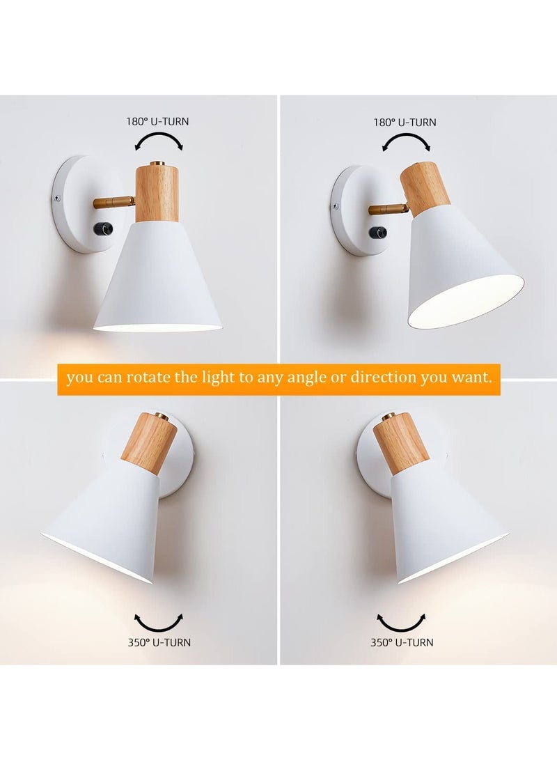 SYOSI LED Wall Mounted Reading Lights, Simple Indoor Reading Wall Lamp, White Adjustable Bedside Wall lamp, Bathroom Lighting for Bedside Vanity Bedroom Hallway Living Room - Image 4
