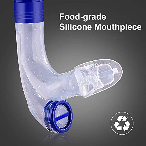 Focevi Adult Swim Snorkel, Blue, Silicone Mouthpiece, One-Way Purge Valve, Lightweight, Comfortable, Suitable for Freestyle, Backstroke, Butterfly, Breaststroke - Image 5