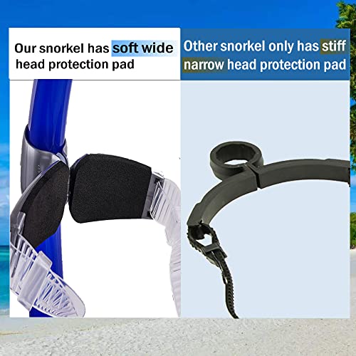 Focevi Adult Swim Snorkel, Blue, Silicone Mouthpiece, One-Way Purge Valve, Lightweight, Comfortable, Suitable for Freestyle, Backstroke, Butterfly, Breaststroke - Image 4
