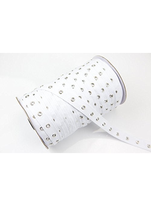 CT Brand Shop on Centerhill 5 yards of White Cotton Eyelet Tape Nickel Eyelets 