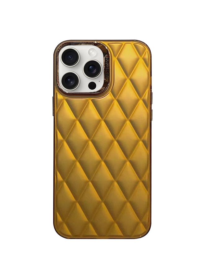 اس-توب جراب لهاتف iPhone 15 Pro مصنوع من مادة TPU الهجينة بتصميم معين ثلاثي الأبعاد مطلي بالكهرباء - Image 1