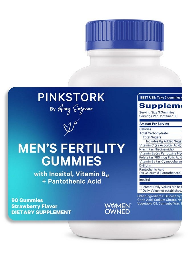 Pink Stork Blue Stork Fertility Supplement Gummies for Men - Male Prenatal Vitamins, Conception Support for Him - Reproductive Health, Hormonal Balance & Motility - 90 Count - Image 1