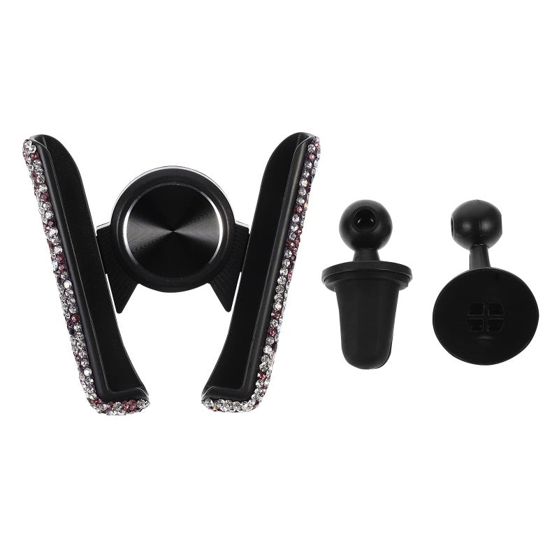 Rhinestone Purple Air Vent Car Phone Mount with Linkage Clip - Image 2