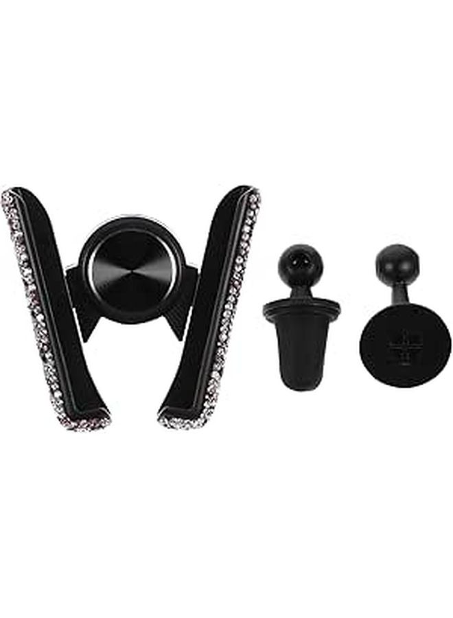 Rhinestone Purple Air Vent Car Phone Mount with Linkage Clip - Image 1