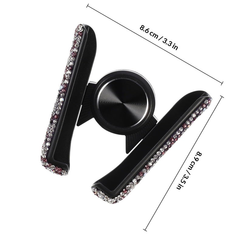 Rhinestone Purple Air Vent Car Phone Mount with Linkage Clip - Image 3