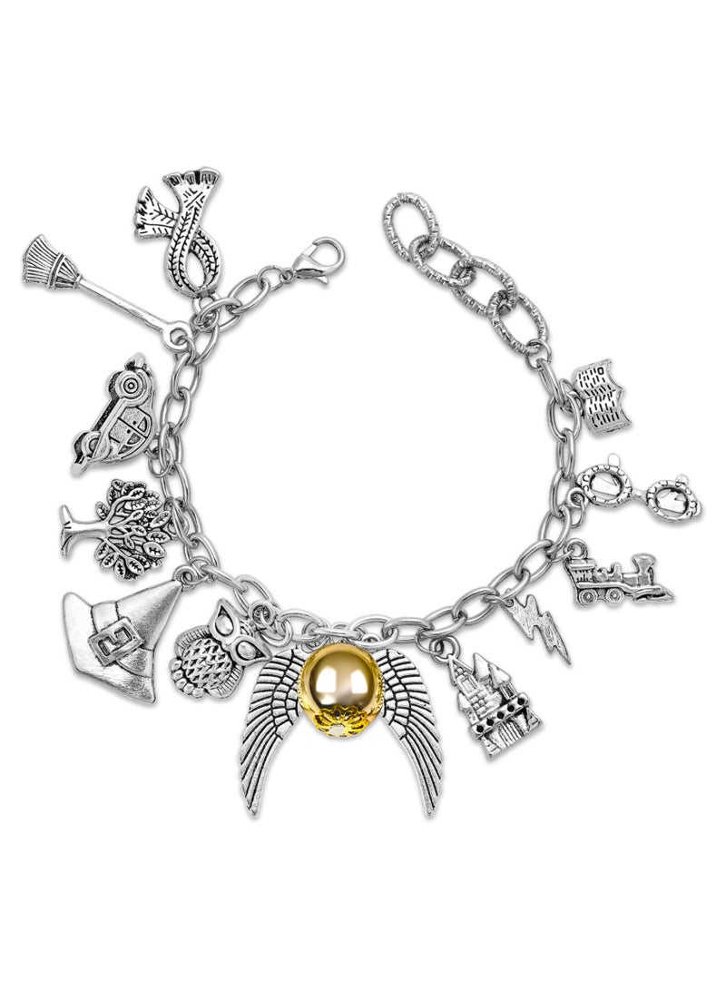 KASTWAVE Wizardry Themed Jewelry Friendship Charm Bracelets Gifts for Girls Women Silver - Image 1