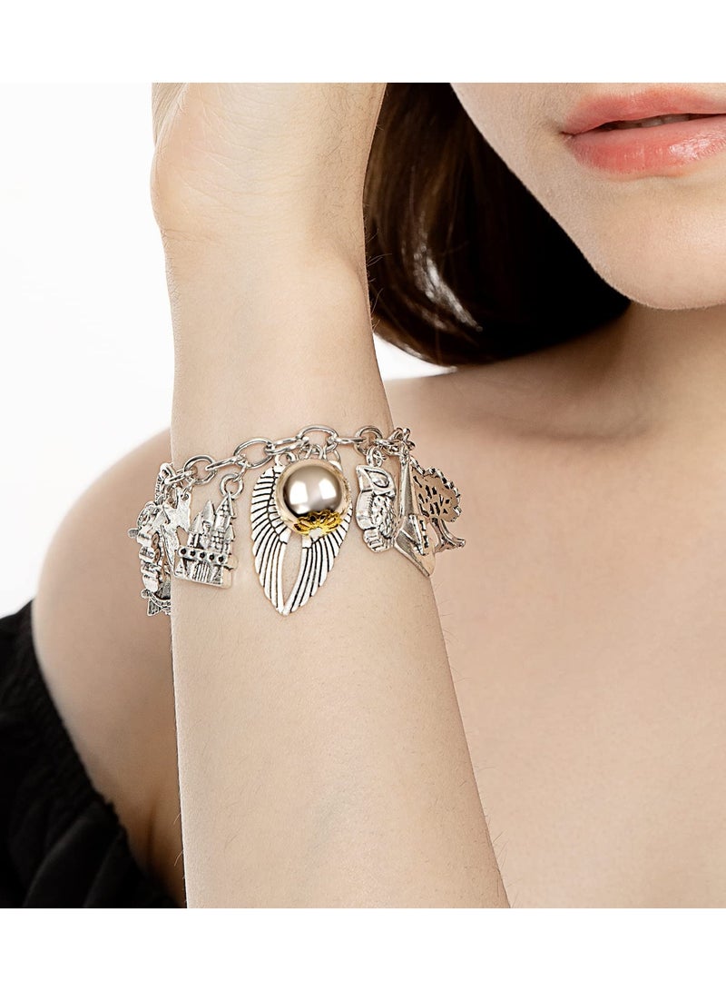 KASTWAVE Wizardry Themed Jewelry Friendship Charm Bracelets Gifts for Girls Women Silver - Image 4