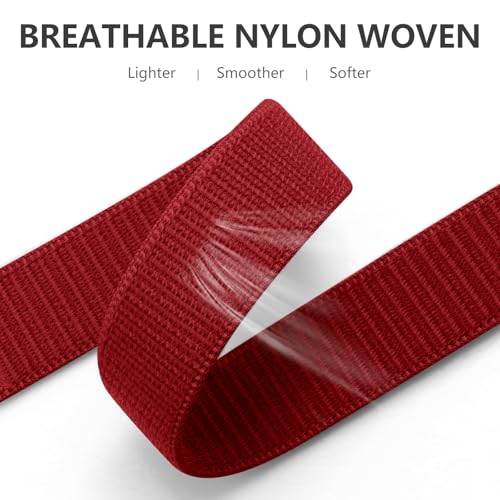 Getino Sport Loop Band Compatible with Apple Watch Bands for Women Men 38mm 40mm 41mm 42mm 44mm 45mm 46mm 49mm, Soft Braided Stretchy Nylon Strap for iWatch Series 11 10 9 8 7 6 5 4 3 SE Ultra 2 1 Red - Image 4