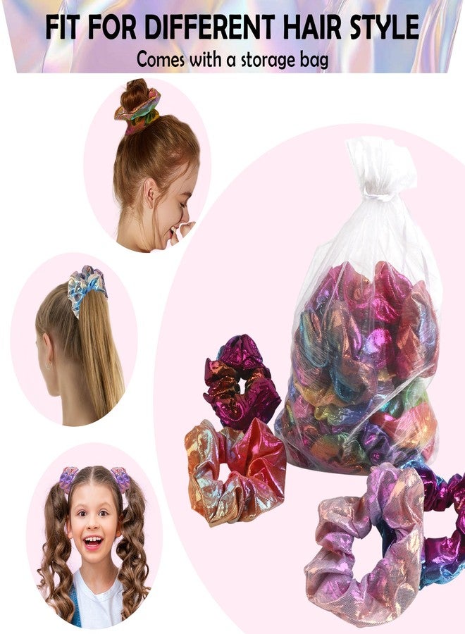 Happy Will Beauty.H.C Shiny Metallic Scrunchies Elastic Hair Bands Hair Tie Ropes Scrunchy Soft Hair bobbles for Ponytail Holder fasion Hair Scrunchies for Girls Party Favorts 24Pcs - Image 4