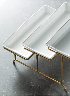 AKDC AKDC Large Tiered Serving Stand with Platters 3 Tier Serving Stand Serving Tray for Dessert Server Display Collapsible Sturdier Metal Rack  - Image 2