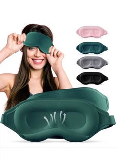 ATRJSZ Sleep Eye Mask for Men and Women - Perfect Blackout 3D Eye Mask for Calm Sleep | 100% Blackout Nose Bridge Design | Soft and Comfortable Eyeshadow Cover for Travel, Yoga, Napping - Green  - Image 1