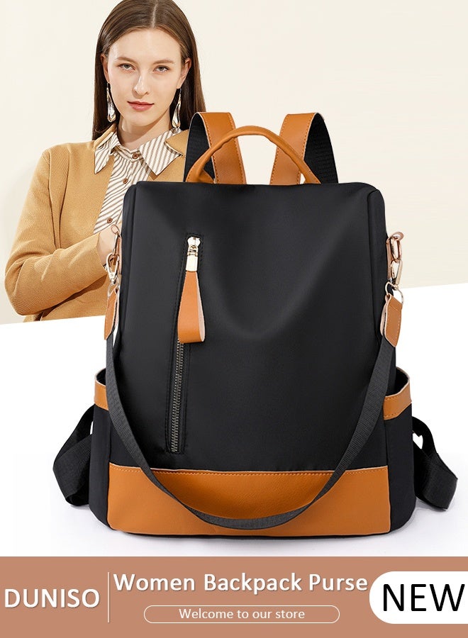 DUNISO Women Backpack Purse, Waterproof Backpack for Girl Woman Black Travel Bookbag Lady Shoulder Bag, Lightweight Ladies Fashion Daily Backpack Anti-theft Casual Daypack - Image 1