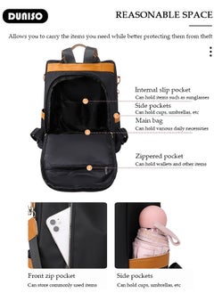 DUNISO Women Backpack Purse, Waterproof Backpack for Girl Woman Black Travel Bookbag Lady Shoulder Bag, Lightweight Ladies Fashion Daily Backpack Anti-theft Casual Daypack  - Image 2