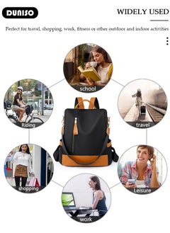 DUNISO Women Backpack Purse, Waterproof Backpack for Girl Woman Black Travel Bookbag Lady Shoulder Bag, Lightweight Ladies Fashion Daily Backpack Anti-theft Casual Daypack  - Image 3