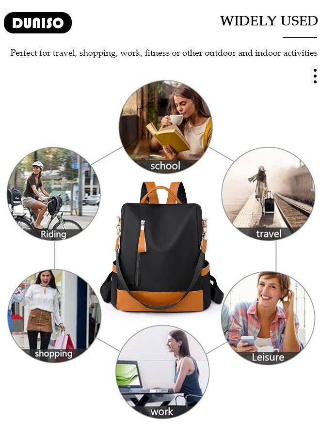 DUNISO Women Backpack Purse, Waterproof Backpack for Girl Woman Black Travel Bookbag Lady Shoulder Bag, Lightweight Ladies Fashion Daily Backpack Anti-theft Casual Daypack  - Image 3