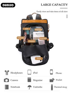 DUNISO Women Backpack Purse, Waterproof Backpack for Girl Woman Black Travel Bookbag Lady Shoulder Bag, Lightweight Ladies Fashion Daily Backpack Anti-theft Casual Daypack  - Image 5