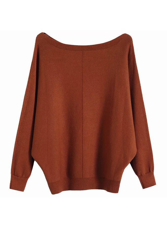 Ckikiou Womens Lightweight Oversized Boat Neck Sweaters Tops Dolman Batwing Sleeve Ribbed Knitted Pullovers - Image 1