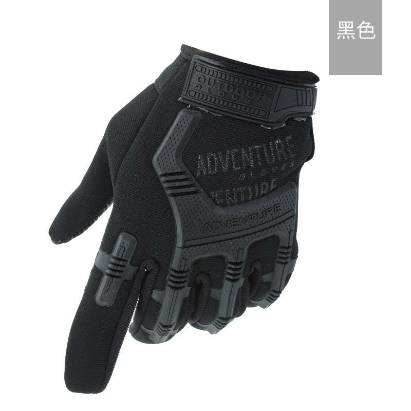 Camouflage Finger Gloves Breathable Non-slip Field Fitness Training Gloves Outdoor Tactical Riding Gloves for Military Fans Black 