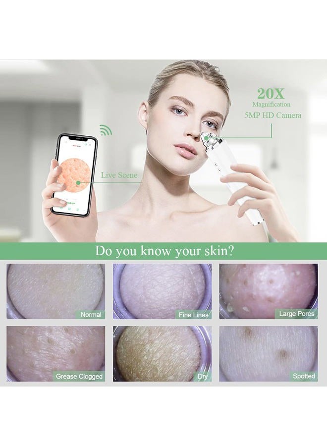prabensei Blackhead Remover Pore Vacuum, 【[FDA Certification] 】 WiFi Visible Facial Pore Cleanser with HD Camera Pimple Acne Comedone Extractor Kit with 6 Suction Heads Electric Blackhead Suction Tool - Image 2