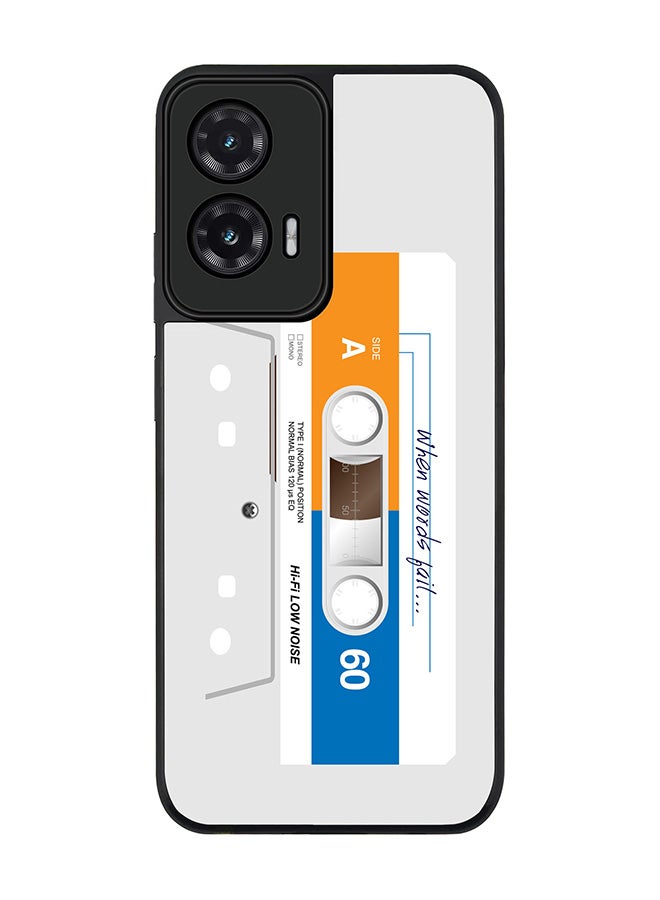 Stylizedd For Motorola Moto G35 Case,Slim fit Camera Protection, Shockproof Thin Phone cover  - When Words Fail (White Tape)