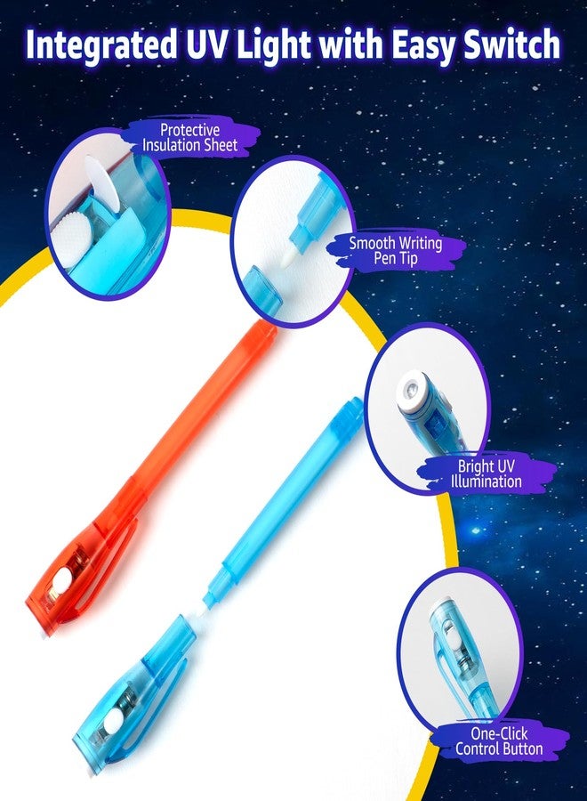 klumuke 14PCS Invisible Ink Pens with UV Light - Bulk Spy Pens, UV Pen - Image 4