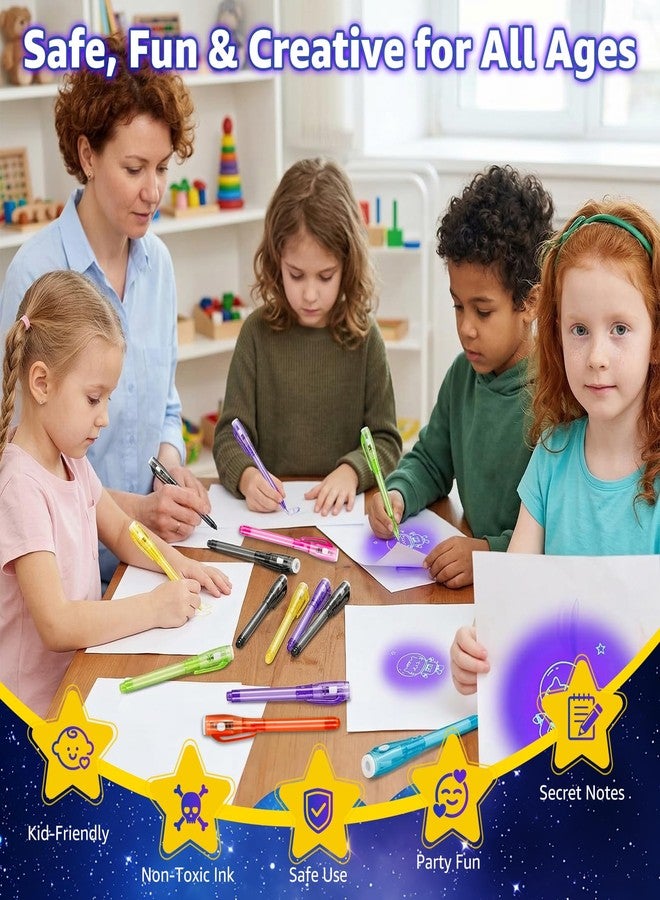 klumuke 14PCS Invisible Ink Pens with UV Light - Bulk Spy Pens, UV Pen - Image 5