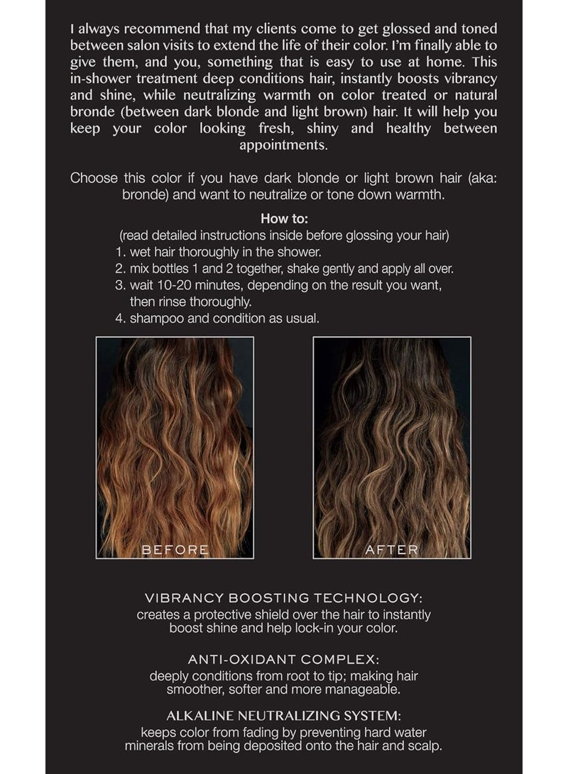 Kristin Ess Kristin Ess Medium-to-Dark Blonde Hair Dye Gloss Treatment in Smokey Topaz - 4 Wk Semi Permanent Hair Dye Glaze for Vibrant Brown Blonde Color + Shine - Conditioning Gloss Toner for Women - Vegan  - Image 3