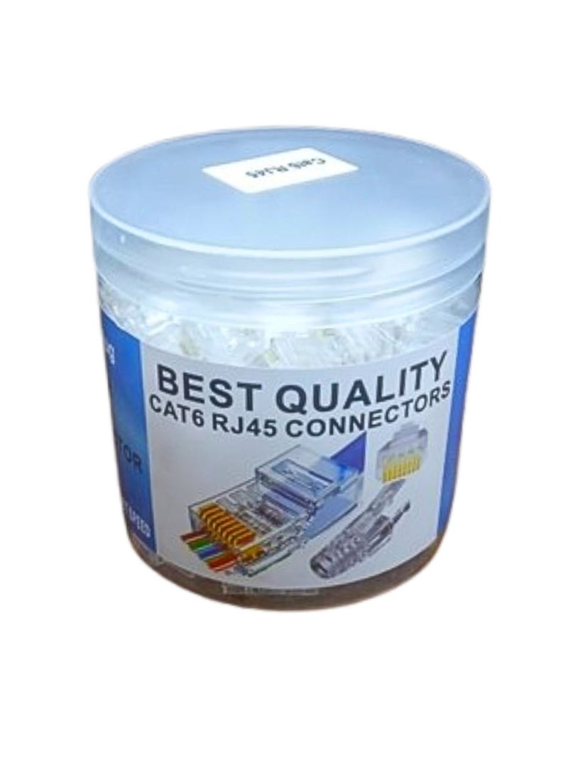 Terabyte RJ45 Connector 8P8C UTP Network Plug for CAT5 CAT5E CAT6 Stranded Cable Solid Crystal Head 100PCS Jar - Image 1