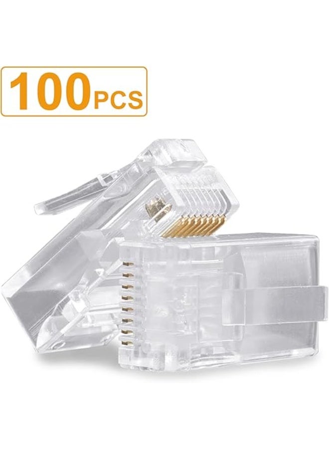 Terabyte RJ45 Connector 8P8C UTP Network Plug for CAT5 CAT5E CAT6 Stranded Cable Solid Crystal Head 100PCS Jar - Image 3