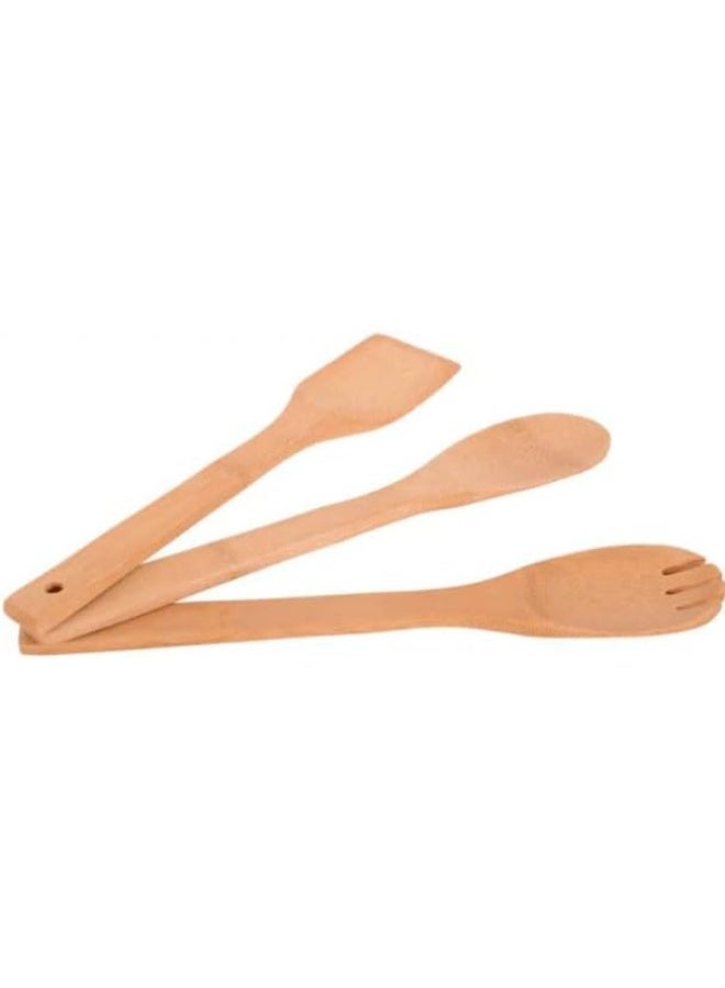 3-Piece Wooden Kitchen Utensil Set, Multi-Purpose Cooking Spoons and Spatulas for Stirring, Mixing, Cooking and Serving, Practical Kitchen Tools for Everyday Use - Image 3