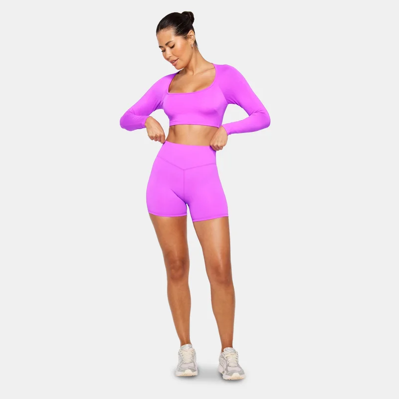 Fabletics Pink Women's AirLite Long-Sleeve Crop Top for Women | Best Price UAE