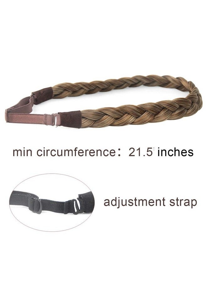 DIGUAN 3 Strands Synthetic Hair Braided Headband Wide Braids Hairpiece Women Girl Beauty accessory,55g/2oz (Caramel Brown) - Image 4