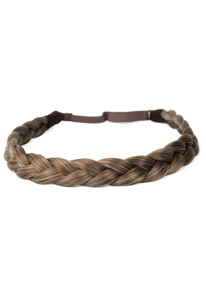 DIGUAN 3 Strands Synthetic Hair Braided Headband Wide Braids Hairpiece Women Girl Beauty accessory,55g/2oz (Caramel Brown) - Image 1