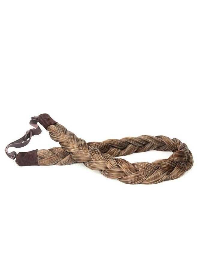 DIGUAN 3 Strands Synthetic Hair Braided Headband Wide Braids Hairpiece Women Girl Beauty accessory,55g/2oz (Caramel Brown) - Image 2