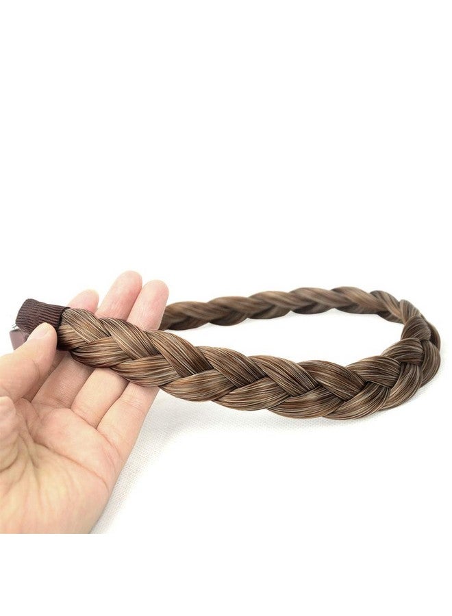 DIGUAN 3 Strands Synthetic Hair Braided Headband Wide Braids Hairpiece Women Girl Beauty accessory,55g/2oz (Caramel Brown) - Image 3