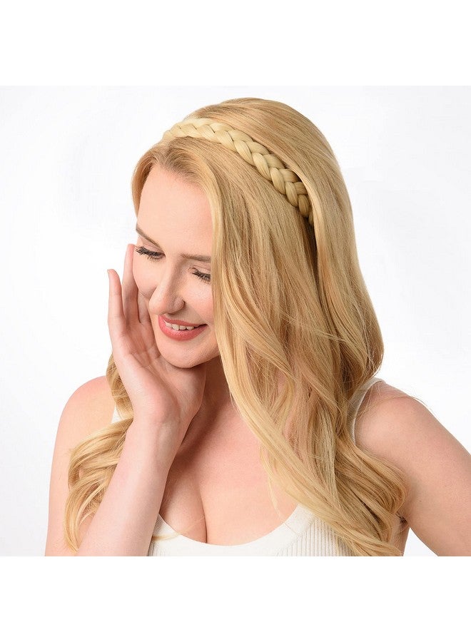DIGUAN 3 Strands Synthetic Hair Braided Headband Wide Braids Hairpiece Women Girl Beauty accessory,55g/2oz (Caramel Brown) - Image 5