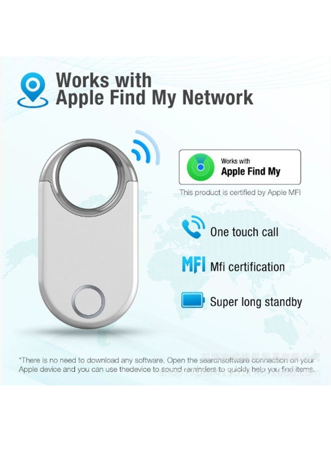 نيوترل جهاز Airtag Smart Pet Anti-Loss، متوافق مع أجهزة Apple والمركبات والمفاتيح والأمتعة والمزيد - الحل الأمثل لمنع الفقدان (أبيض) - Image 3