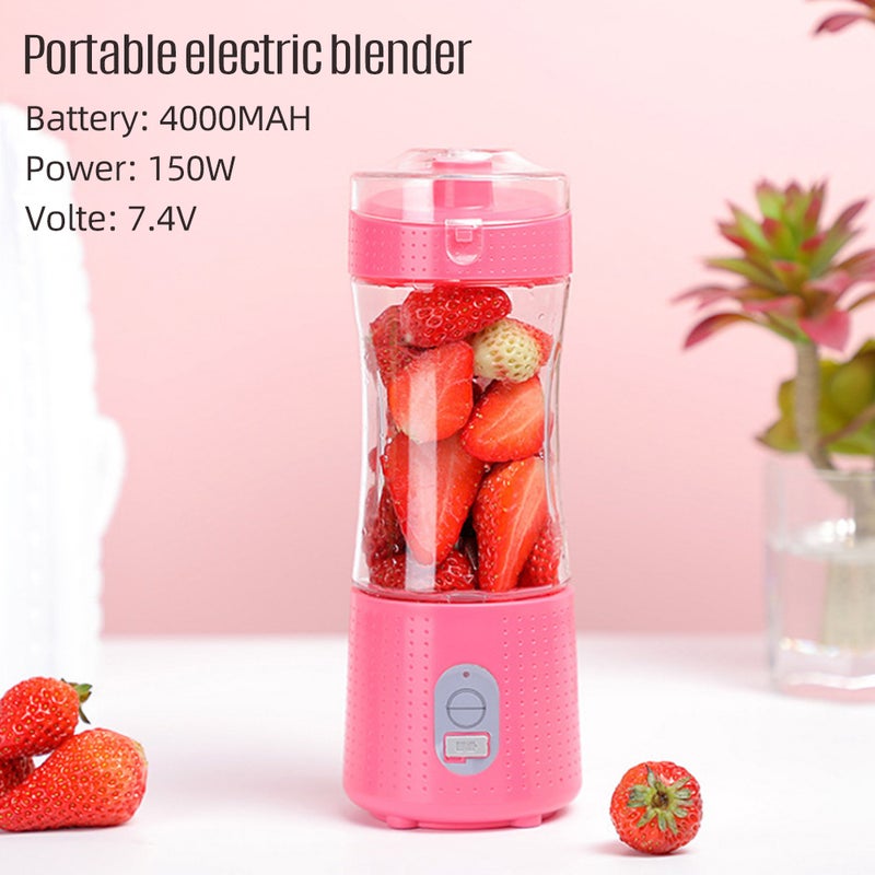 Portable Blender: 380Ml 6 Stainless Steel Blades - 2-In-1 Direct-Drink Design One-Key Operation Rechargeable Blender for Travel Gym Work Indoor Outdoor Activities - Image 2