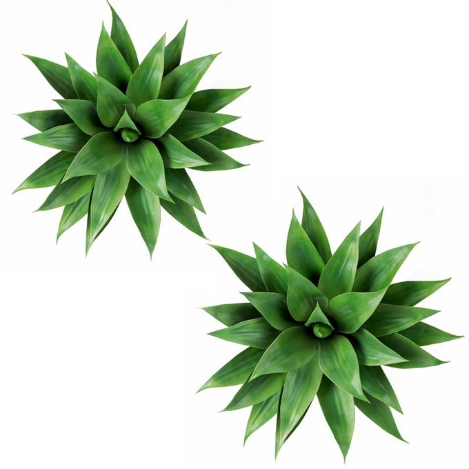Artificial Agave Plant Set18 Inch Faux Aesthetic Plants for Home Decor Realistic UV Resistant Fake Agave Plants Without Pot Set of 2