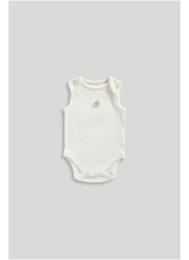 mothercare Dinosaur Sleeveless Bodysuits - 5 Pack  - Image 2