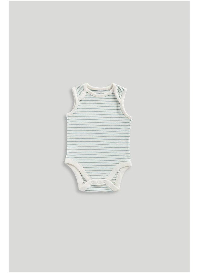 mothercare Dinosaur Sleeveless Bodysuits - 5 Pack  - Image 4