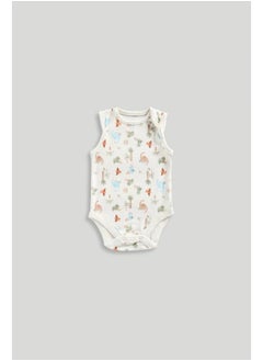 mothercare Dinosaur Sleeveless Bodysuits - 5 Pack  - Image 5