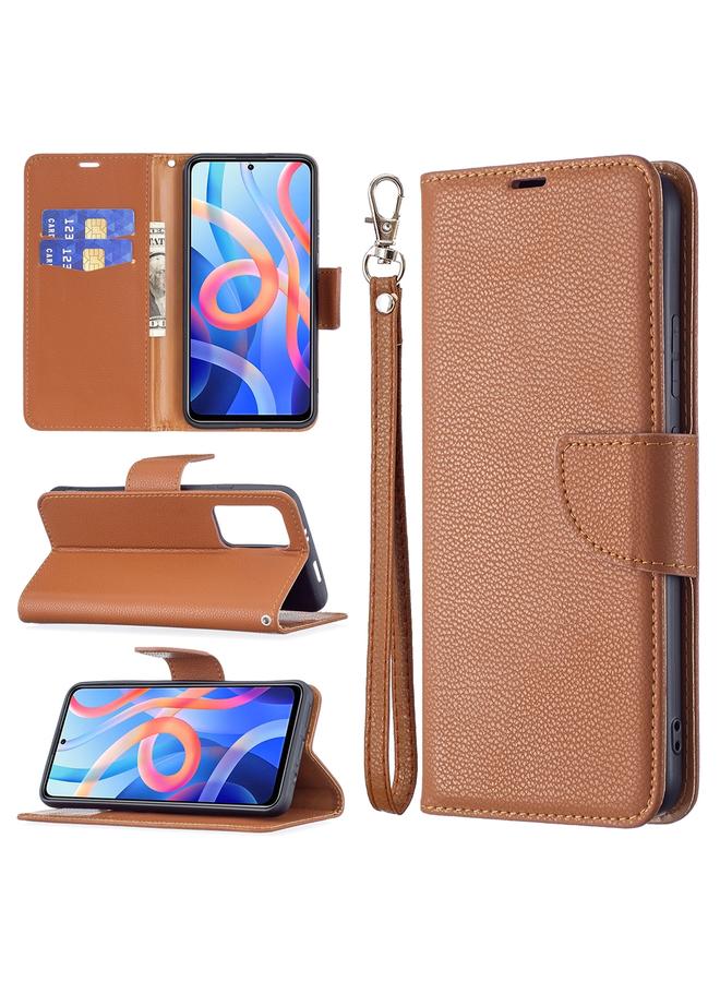 The Bros Case For Xiaomi Redmi Note 11 5G/Note 11T 5G/Poco M4 Pro 5G Litchi Texture Pure Color Horizontal Flip Leather Phone Case with Holder & Card Slots & Wallet & Lanyard