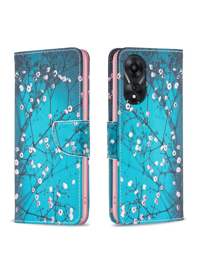 اس-توب جراب هاتف جلدي بنمط رسم ملون لهاتف OPPO A78 5G - Image 1