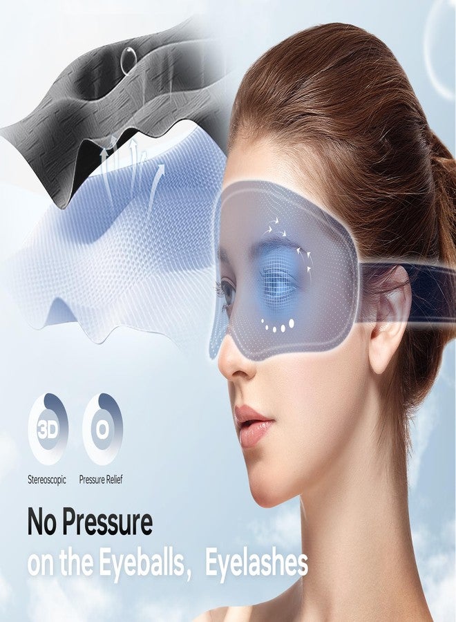 TOPOINT Sleep Mask with Bluetooth Headphones Wireless, 3D Eye Mask for Sleep Headphones with White Noise, Light Blocking, Timer, 15 Hours for Women Men, Travel, Meditation, Nap, CPAP Users (2 Pack) - Image 3